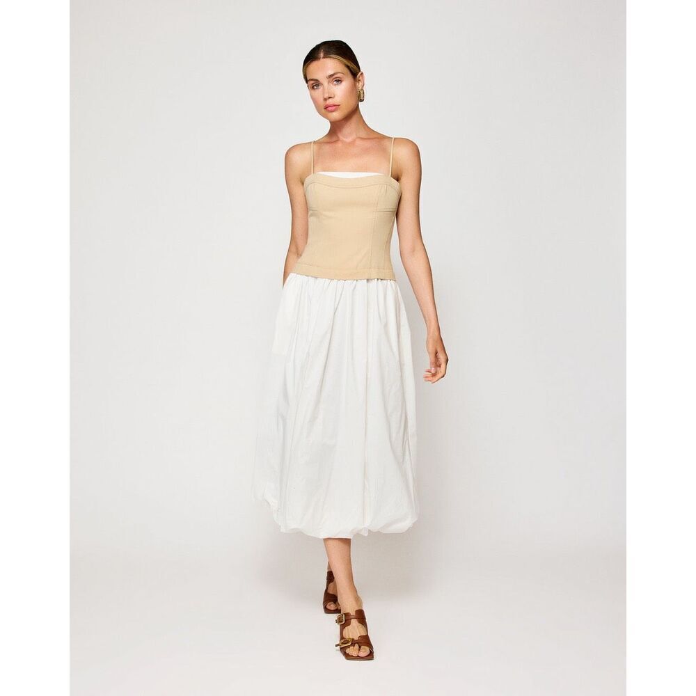 Line & Dot Greta Halter Maxi Dress in cream size S NWOT $173